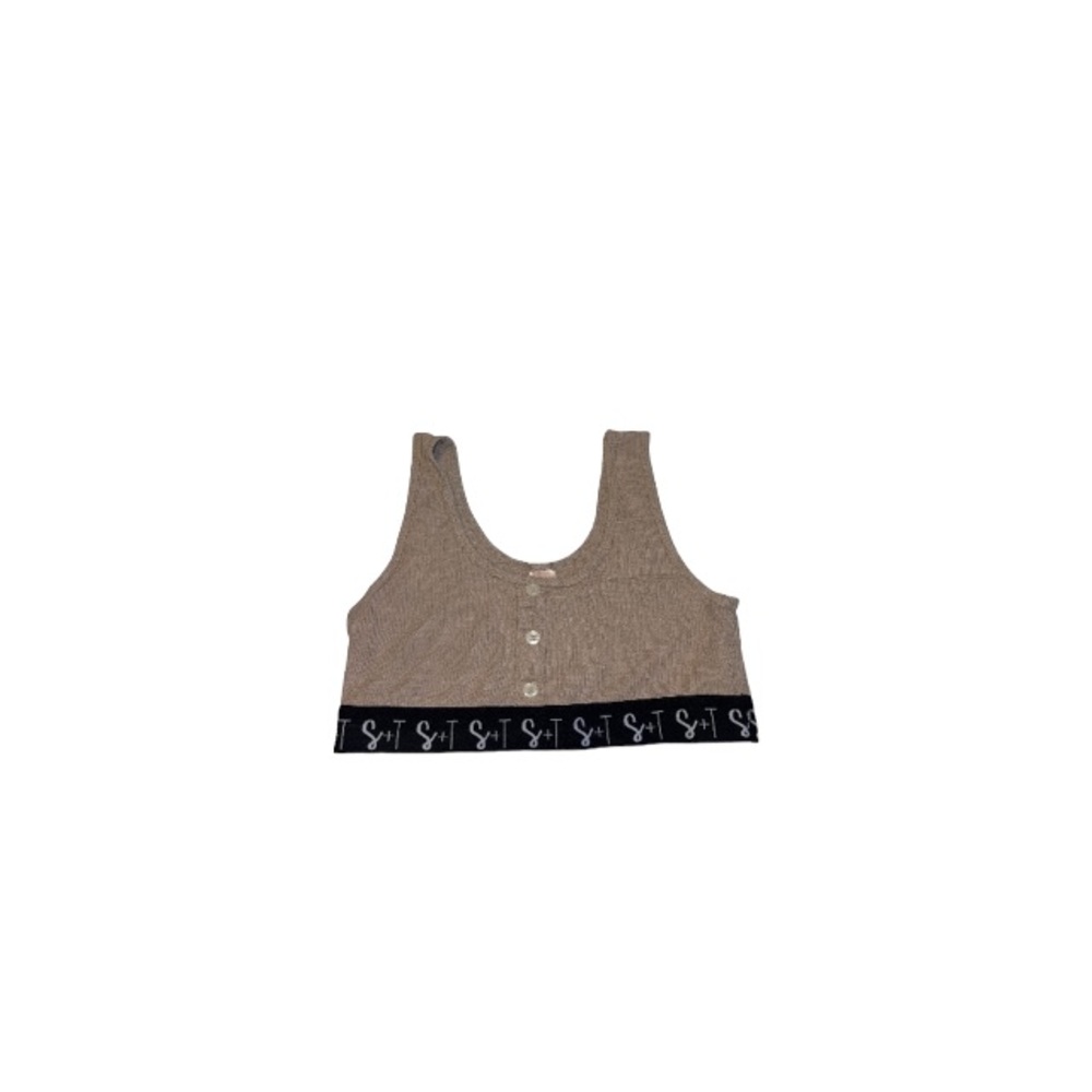 Smash + Tess Tan Waffle Knit Crop Top - Women’s Size Medium